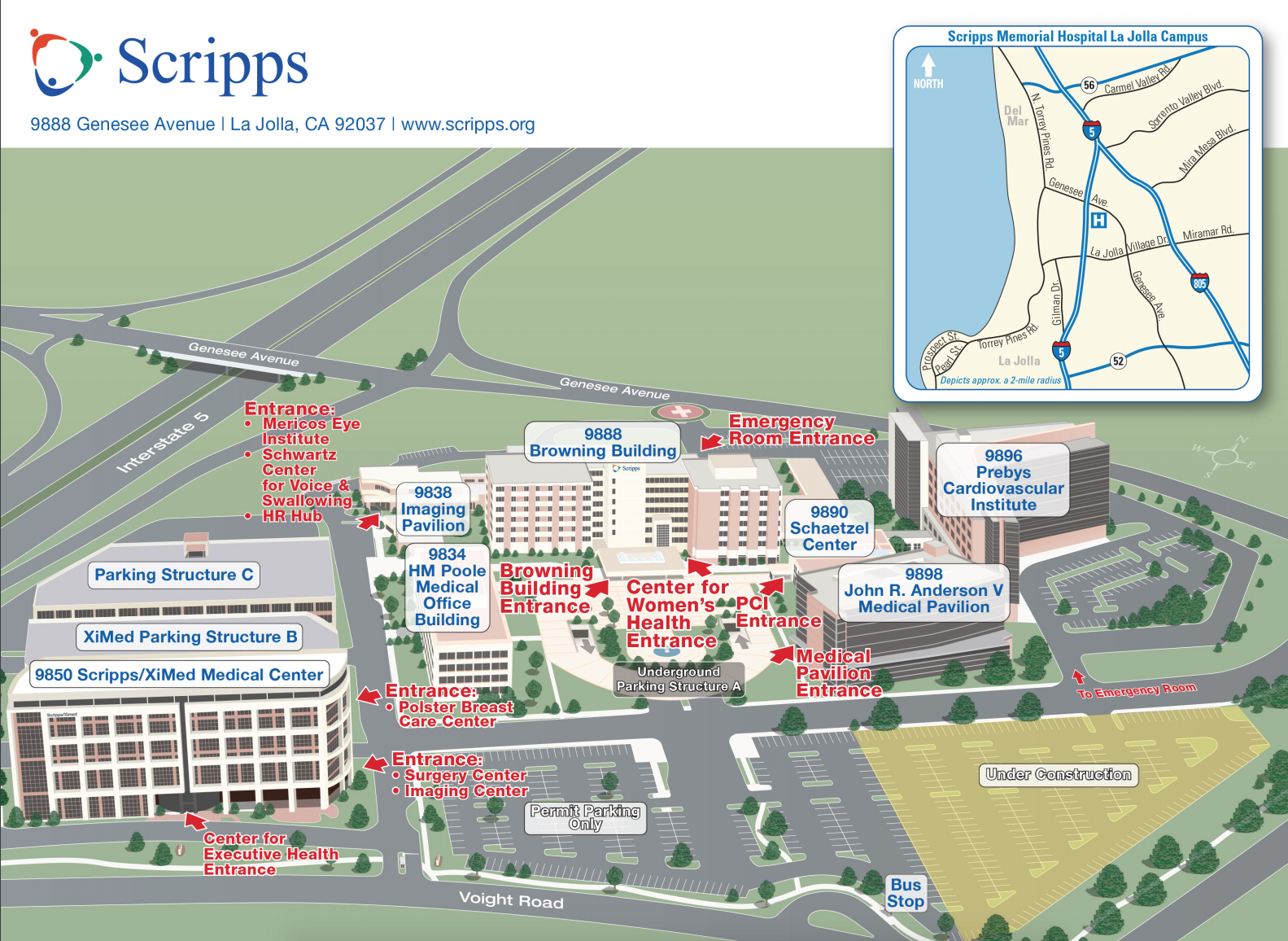 Scripps Memorial Hospital La Jolla Campus Map May 2016 Scripps Center